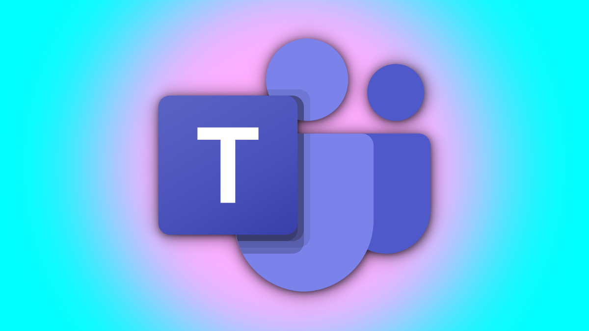 A logo of Microsoft Teams on a dual-tone background.