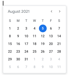 Pick the date on the calendar