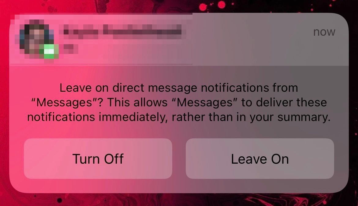 iOS 15 makes sure you really want to save urgent notifications for your scheduled summary