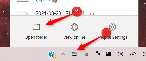 Open OneDrive folder on your PC.