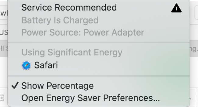 macOS Significant Energy Warning