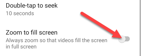 Enable &quot;Zoom to Fill Screen.&quot;