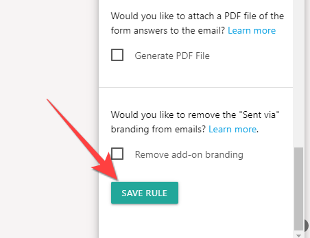 Scroll down and select "Save Rule" to save changes.