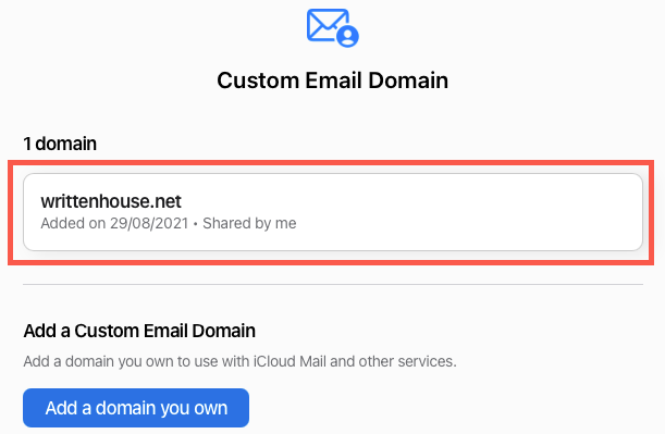 Select the domain you set up