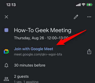 Tap Join with Google Meet.