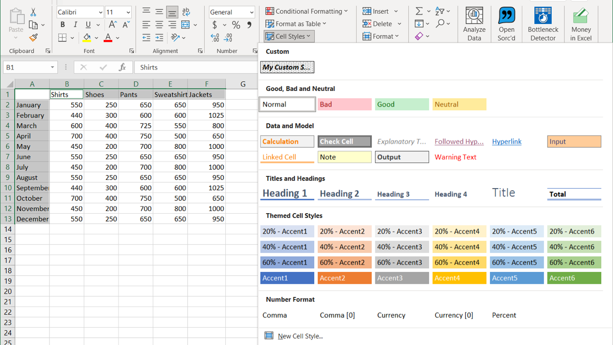 Cell Styles in Microsoft Excel