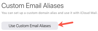 Click Use Custom Email Aliases