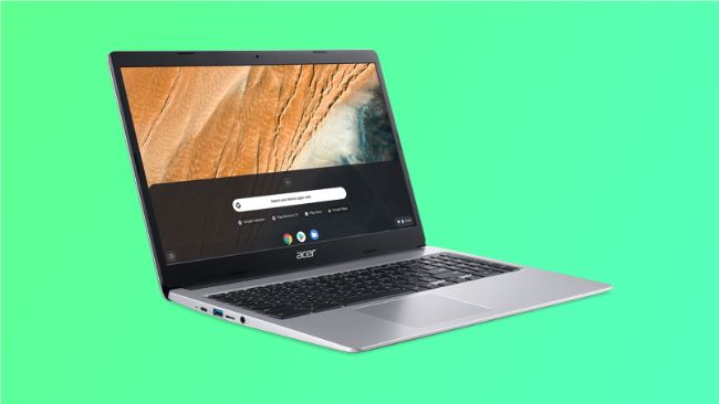 Acer chromebook sur fond vert