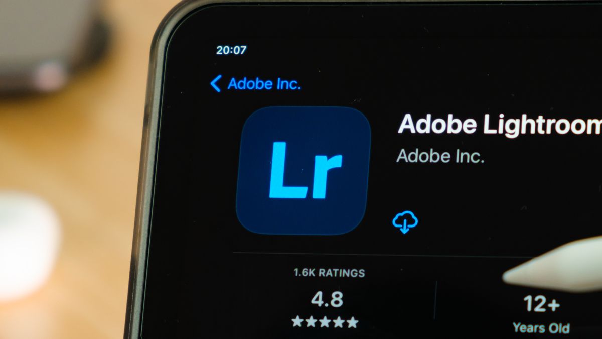 Adobe Lightroom app shown in a tablet