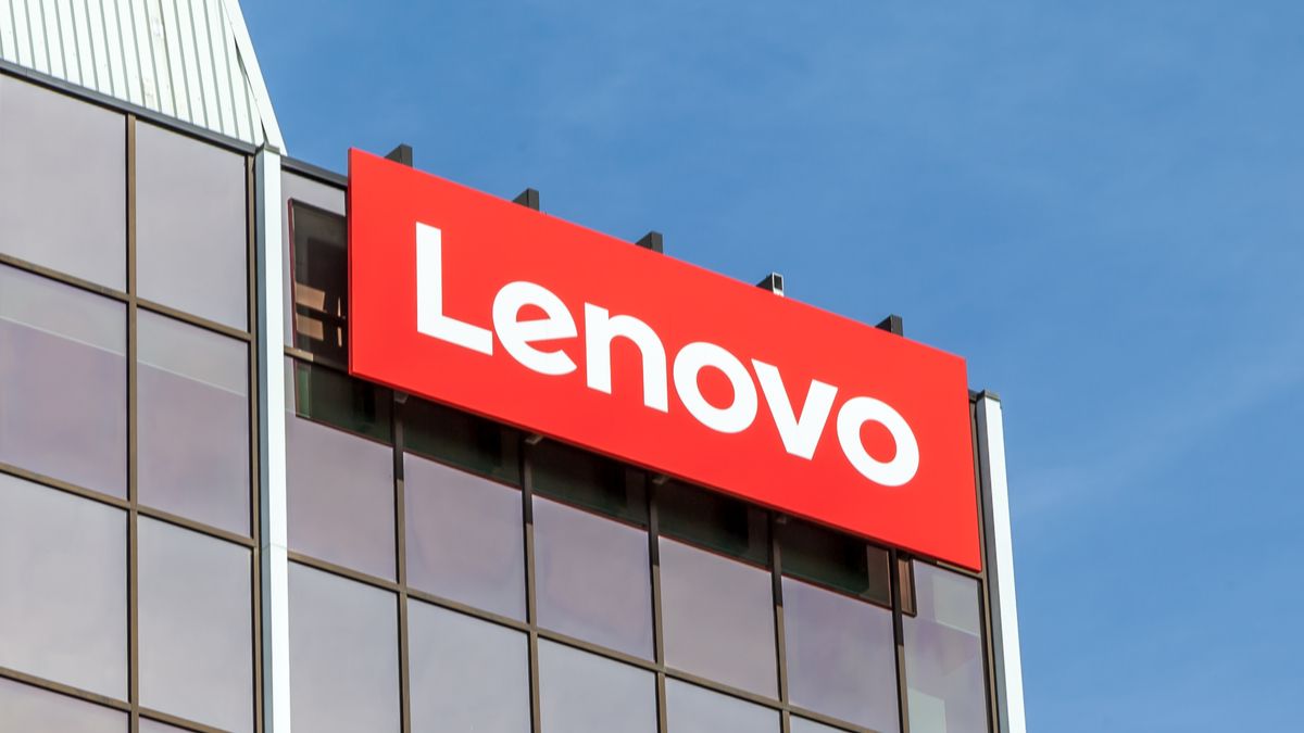 Lenovo logo on a building