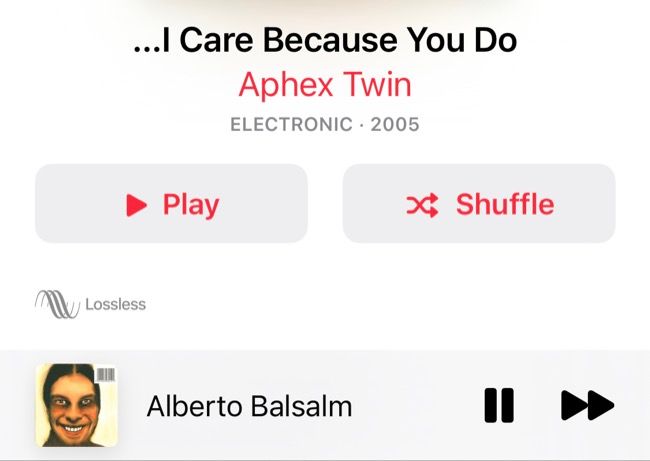 Aphex Twin's ...I Care Because You Do in Lossless on Apple Music