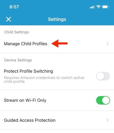 manage child profiles