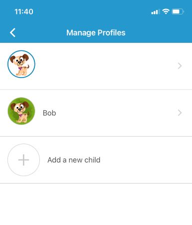 manage profiles page