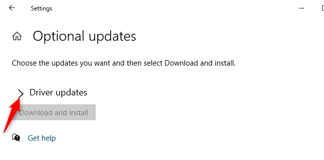 Expand the &quot;Driver Updates&quot; section.