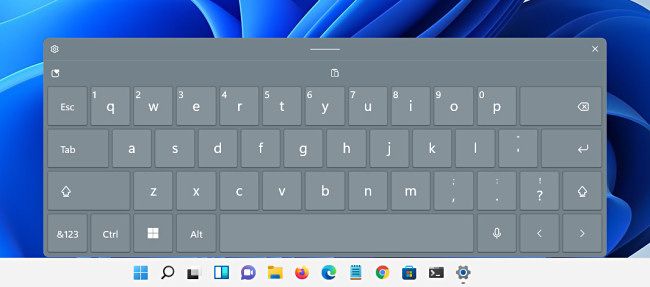 The "Platinum" touch keyboard theme in Windows 11.