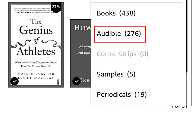 audible filter highlighted