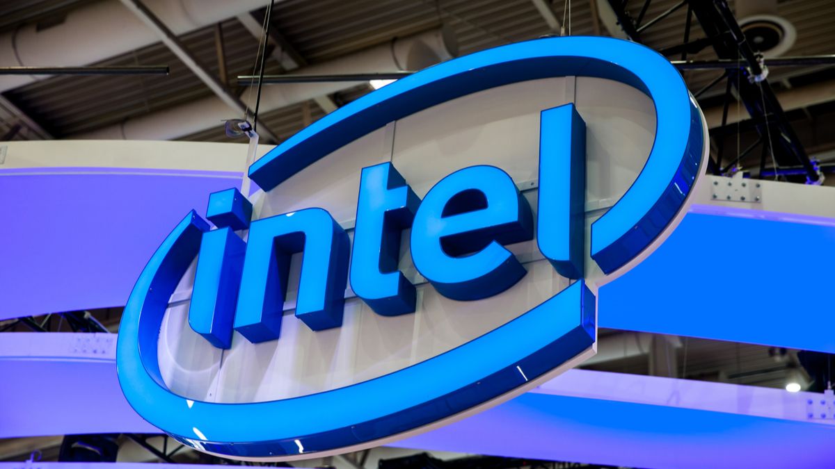 An Intel sign.
