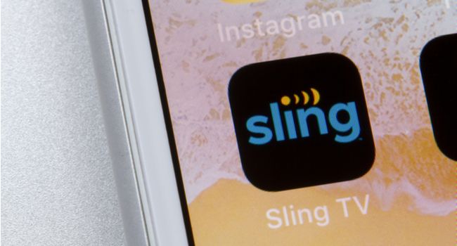 Sling TV app logo on an iPhone