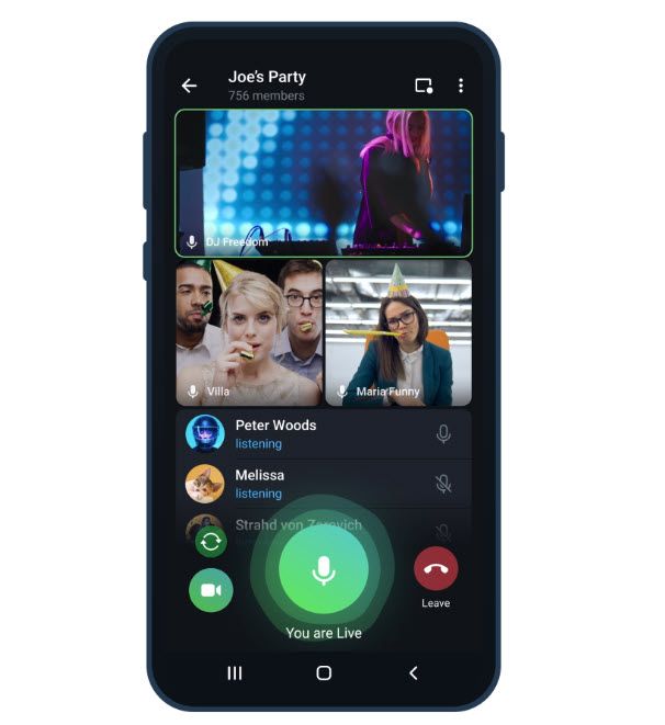Telegram's 1000 person video calls