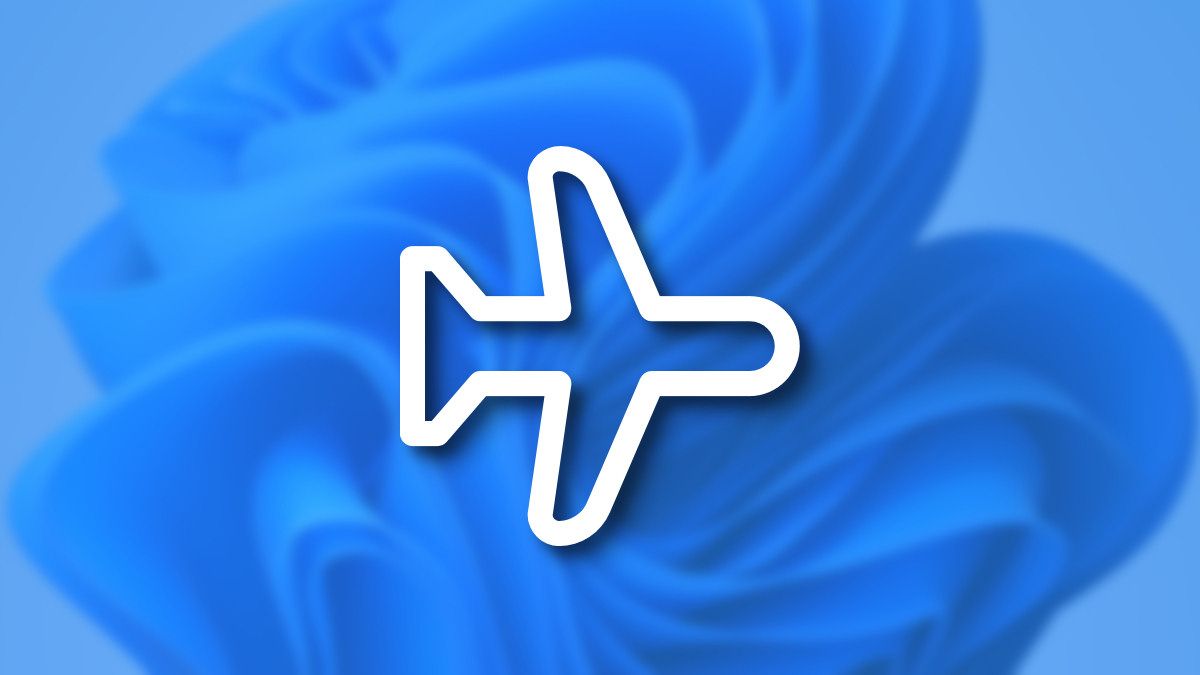 The Windows 11 Airplane Mode Glyph Icon on a blue background