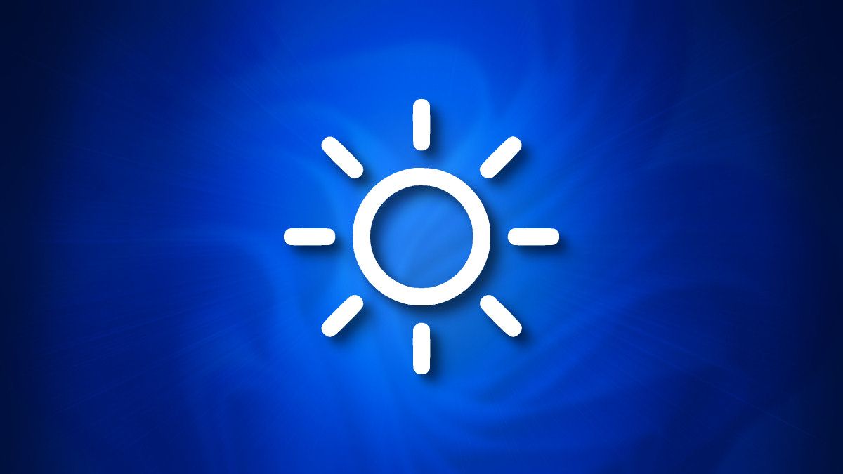 A brightness icon in front of a Windows 11-like background.