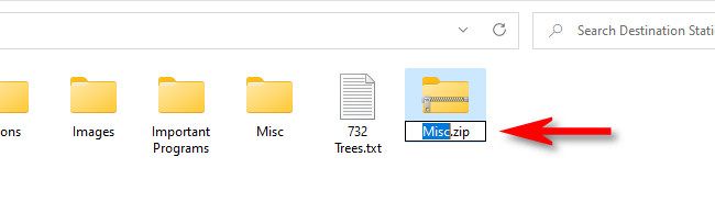 Name the new ZIP file and hit Enter.