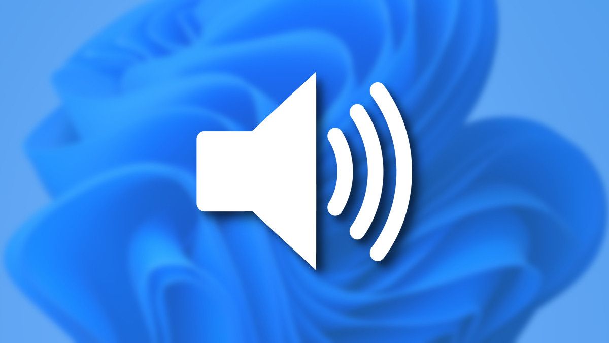 Windows 11 speaker icon on a blue background