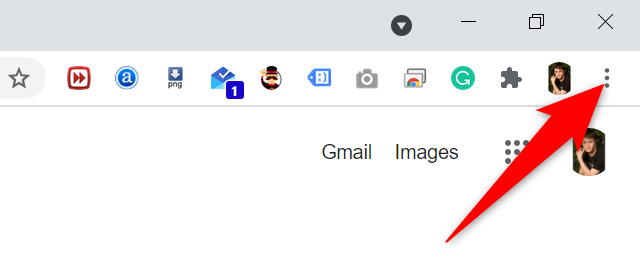 Click the three dots in the top-right corner of Chrome on desktop.