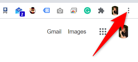Click the three dots in the top-right corner of Chrome on desktop.