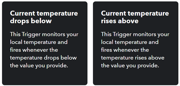 Choose a temperature alert.