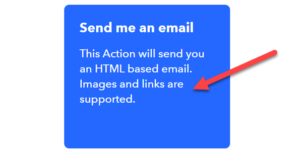 Click &quot;Send Me an Email&quot; action.
