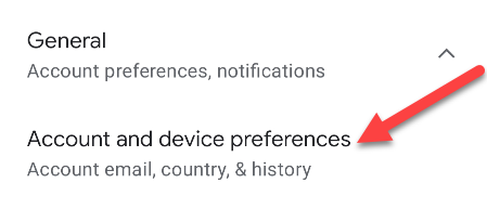 Select "Account and Device Preferences."