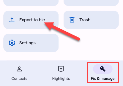 Select &quot;Export to File.&quot;