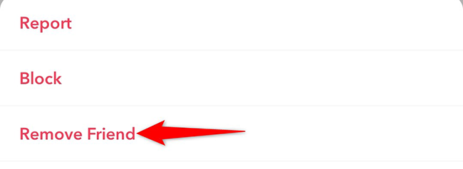 Choose "Remove Friend" from the "More" menu in Snapchat.