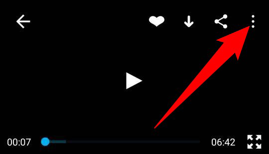Tap the three dots at the top-right corner of a video in the Vimeo app.