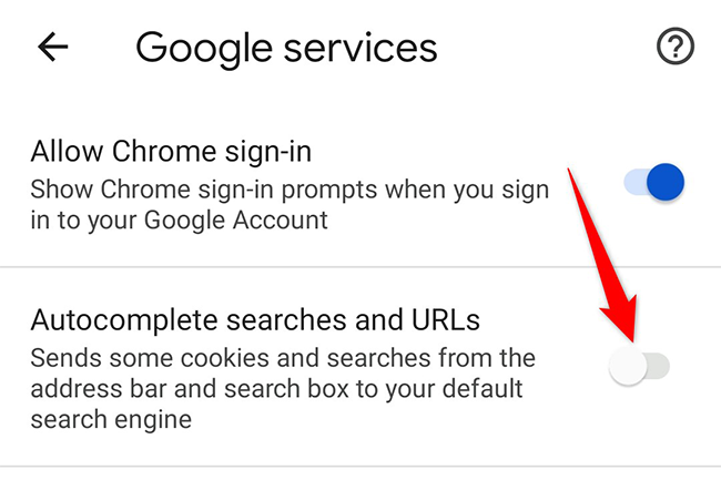 Turn off "Autocomplete Searches and URLs" on the "Google Services" page in Chrome on Android.