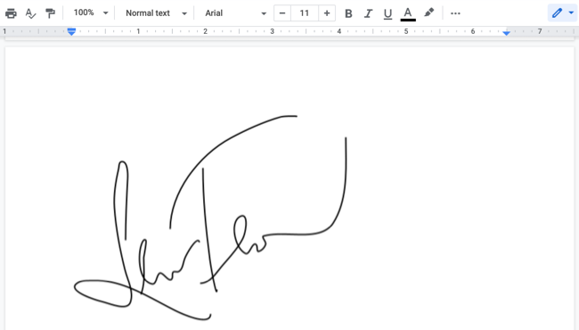 Signature in Google Doc