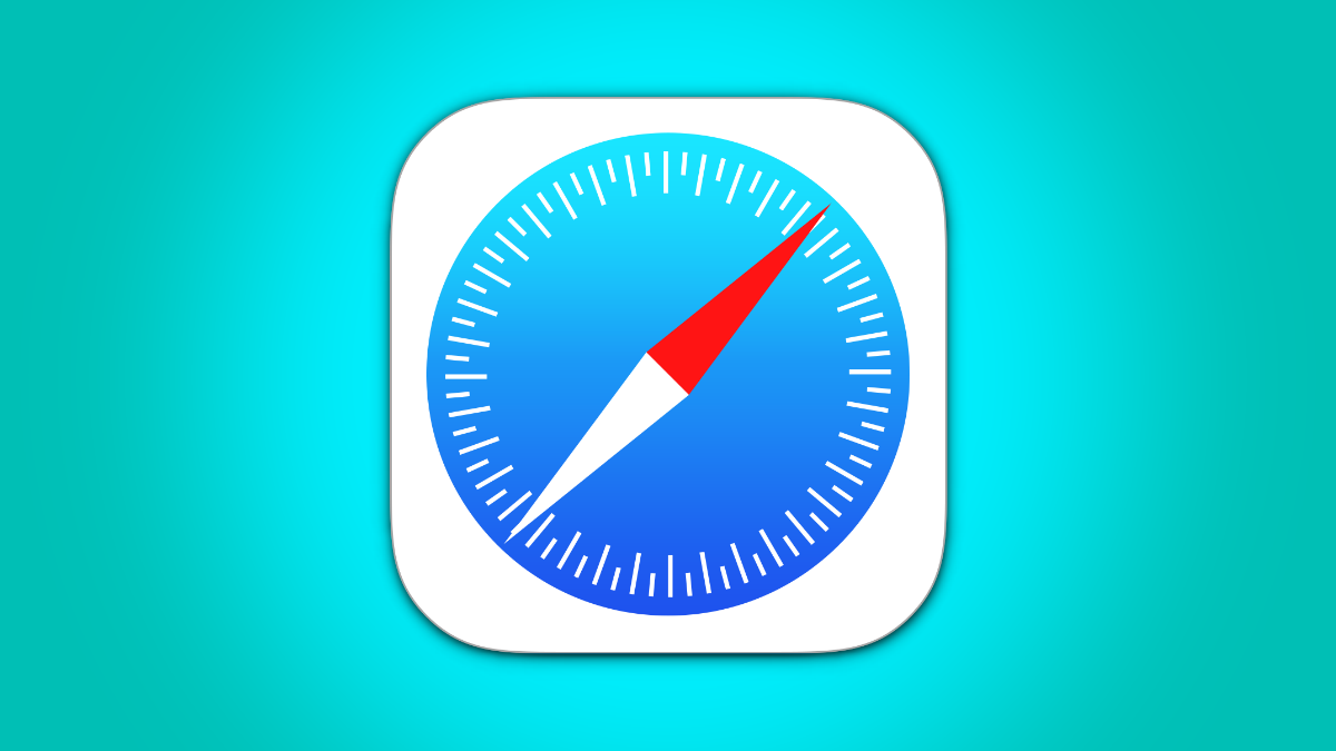 Safari browser app icon on a light-blue background.
