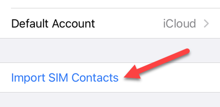 Select &quot;Import SIM Contacts.&quot;