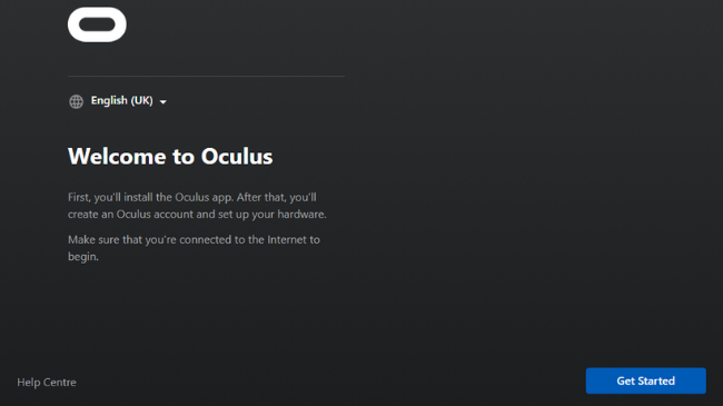 The Oculus software installer on Windows.