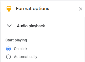 Play the audio automatically or on click.
