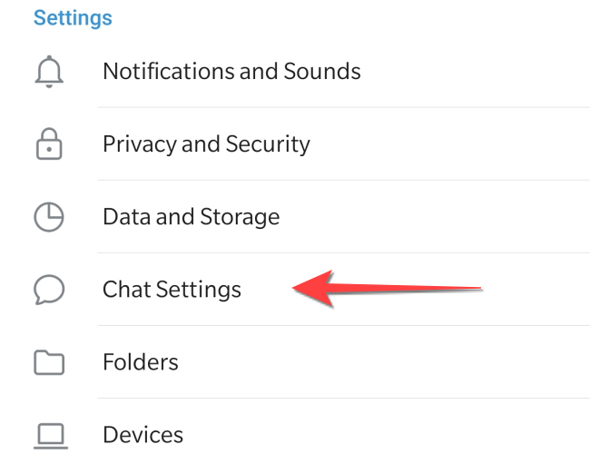 Select "Chat Settings" in Telegram.