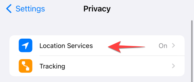 Select "Location Services."