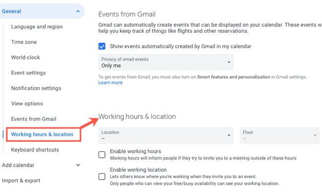 How to Show Your Work Hours and Location in Google Calendar