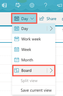 Select Board in the drop-down list