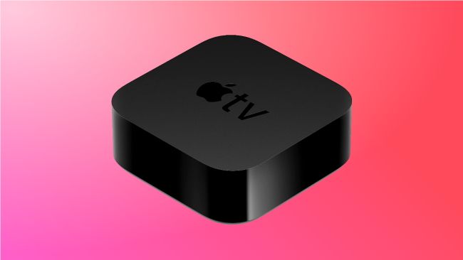 Apple TV 4K on pink background