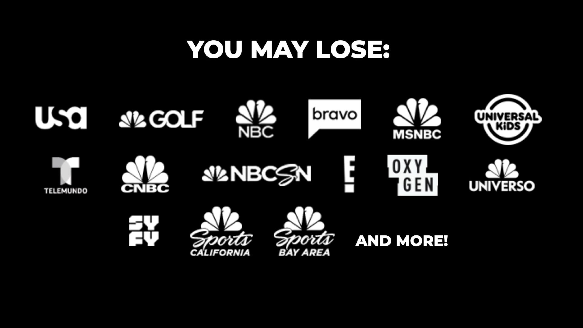NBC channels leaving YouTube TV