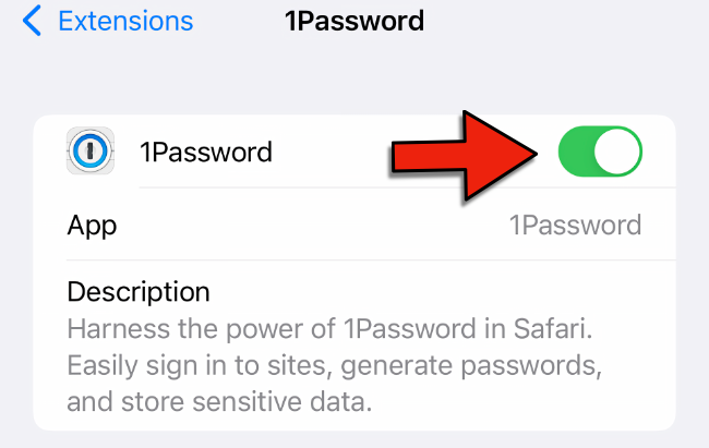 Enable the extension in Safari settings