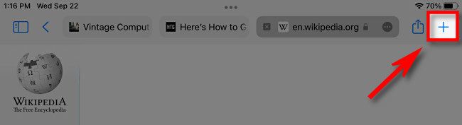 In Safari on iPad, with the compact tab bar, tap the plus button to open a new search box.