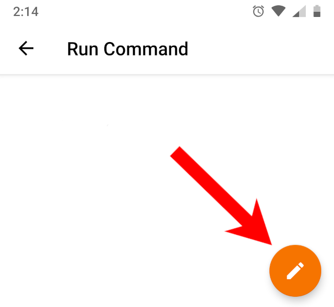 Tap the pencil icon to create a new command